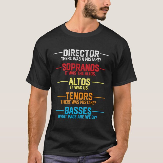 Camiseta Músico Engraçado Oferece Coro Diretor Coro Membro  (Frente)