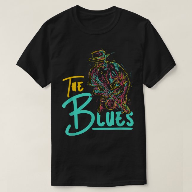 Camiseta Músico guitarrista Blues Guitar Vintage Blues Musi (Frente do Design)