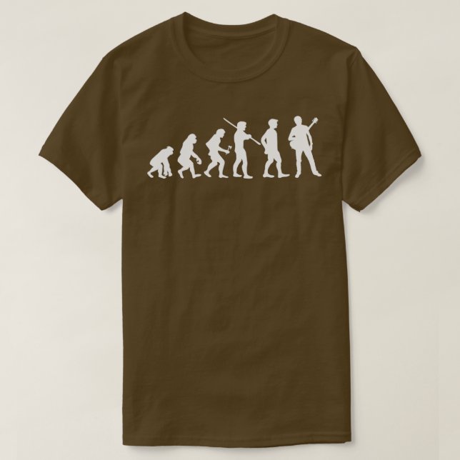 Camiseta Músico Guitarrista da Evolução Humana (Frente do Design)