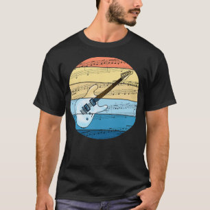 Camiseta Músico Guitarrista de Notação de Música Elétrica