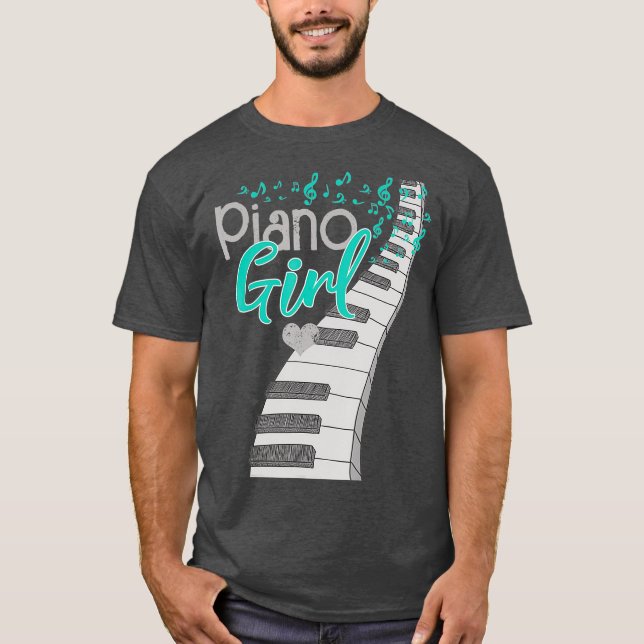 Camiseta Músico Lover Crianças Piano Player Pianista Músico (Frente)