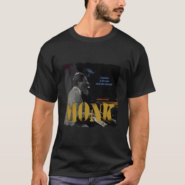 Camiseta Músico Monk Jazz Wisdom Pianist (Frente)