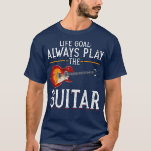 Camiseta Músico Músico Guitarrista O Objetivo Da Vida Sempr