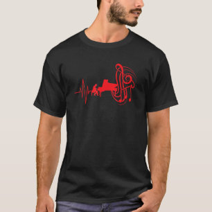 Camiseta Músico Pianista Pianista de Batimentos Cardíacos