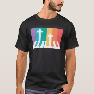 Camiseta Músico religioso do pianista cristão