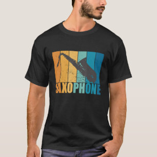 Camiseta Músico saxofone Vintage Musical Instrumento Vento