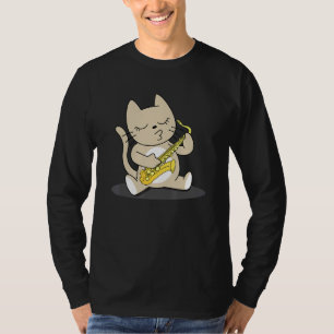 Camiseta Músico saxofônico saxofônico do Cat Plays