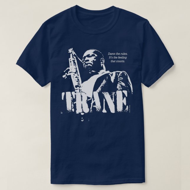 Camiseta Músico saxofonista Coltrane Jazz Wisdom (1ª cor) (Frente do Design)