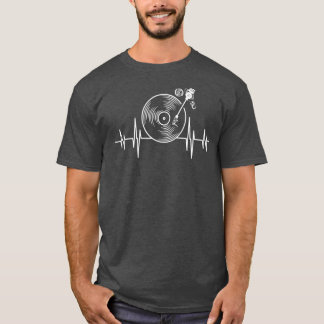Camiseta Músico Velho do Vinil Record Heartbeat Disc Musica