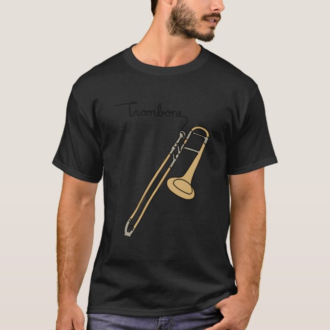 Camiseta Musiconprint Trombone Line Musicians Band Orchestr (Frente)