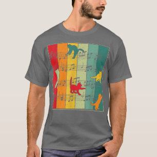 Camiseta Músicos de gatos retrorados Músicos sobre o trevo