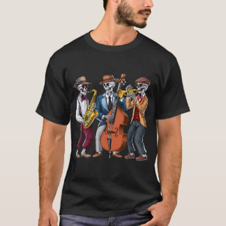 Camiseta Músicos de Jazz Esqueleto