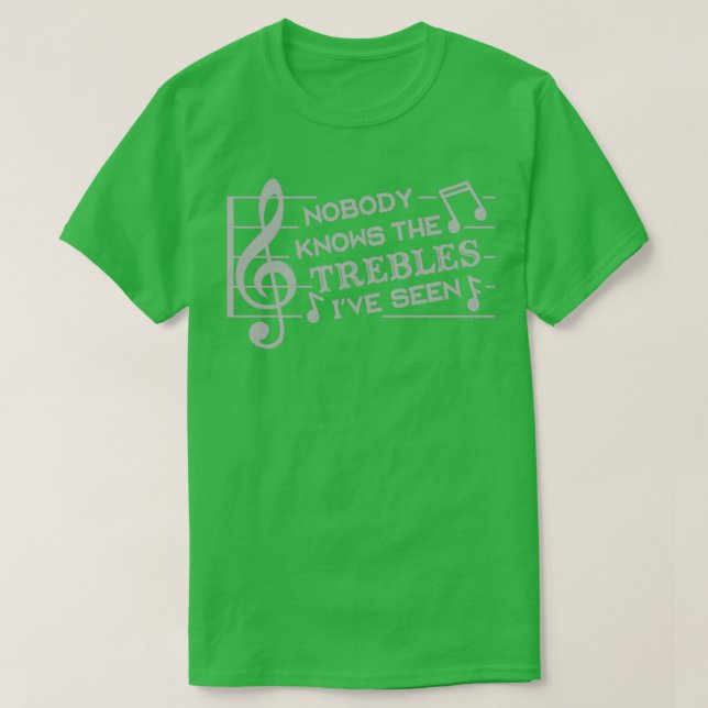 Camiseta Músicos engraçados Treble Piada Professores de Mús (Frente do Design)
