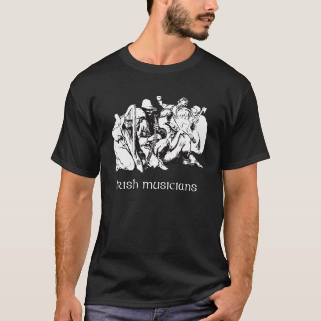 Camiseta Músicos irlandeses - t-shirt preto (Frente)