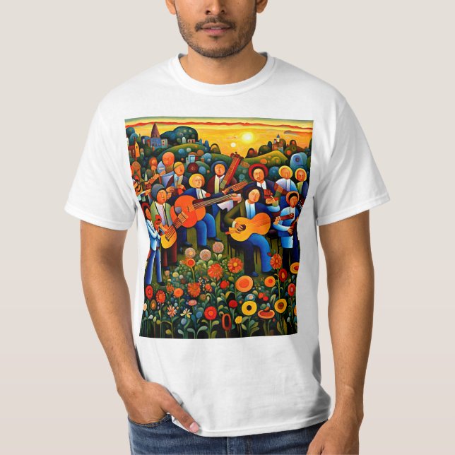 Camiseta Músicos no jardim 2 (Frente)