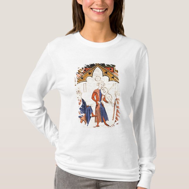 Camiseta Músicos que jogam uma viola e um pandeiro (Frente)