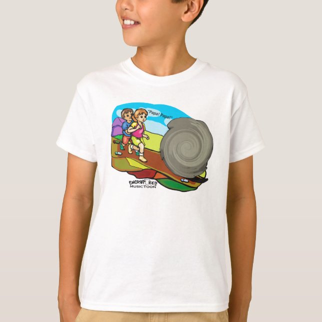 Camiseta MusicToon: A papá era uma pedra de Rollin: T-shirt (Frente)