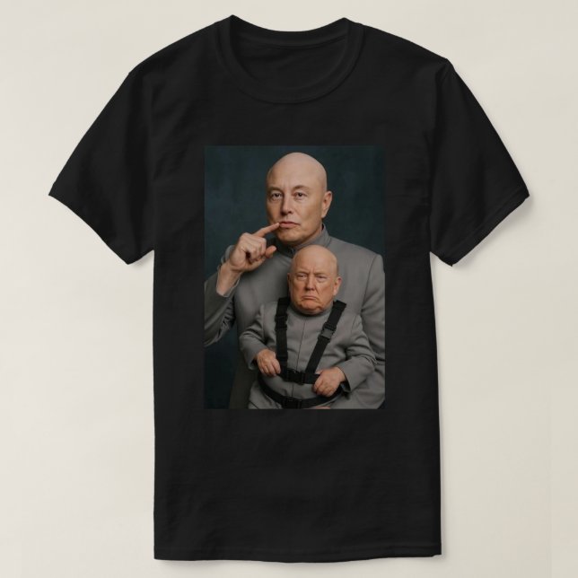 Camiseta Musk Trump Mini Me LOL (Frente do Design)