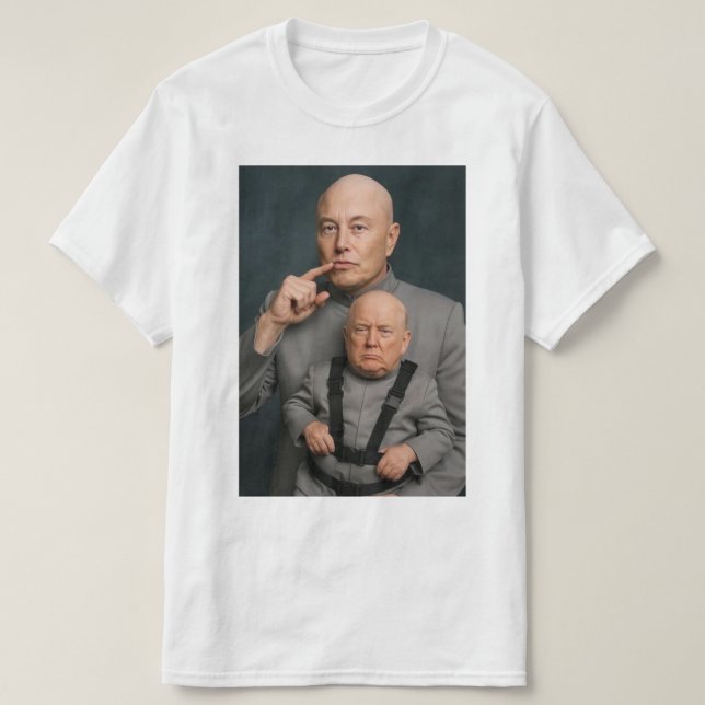 Camiseta Musk Trump Mini Me LOL (Frente do Design)