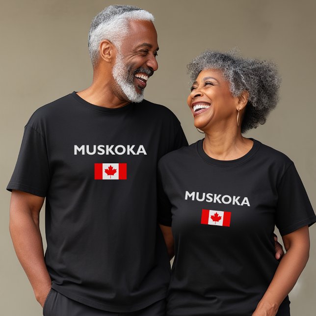 Camiseta Muskoka Canadá Flag Dark Color (Criador carregado)