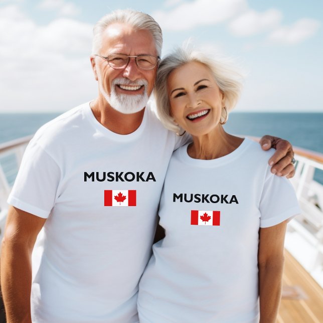 Camiseta Muskoka Canadá Flag Light-Color (Criador carregado)