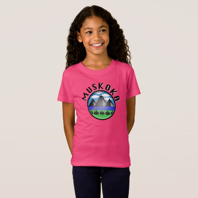 Camiseta Muskoka Design (Versão 2) - Girls' Fine Jersey T- (Frente Completa)