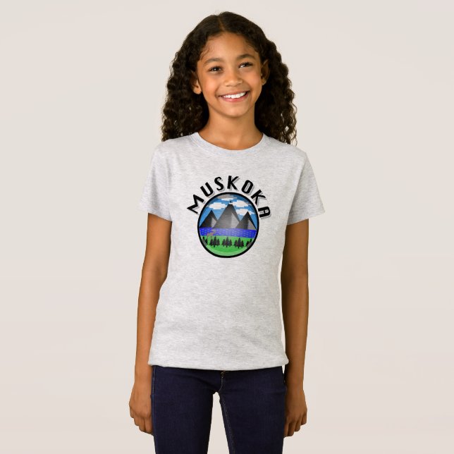 Camiseta Muskoka Design (Versão 2) - Girls' Fine Jersey T- (Frente Completa)