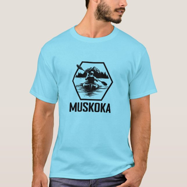 Camiseta Muskoka Ontario Kayaker - Camisa-T básica masculin (Frente)