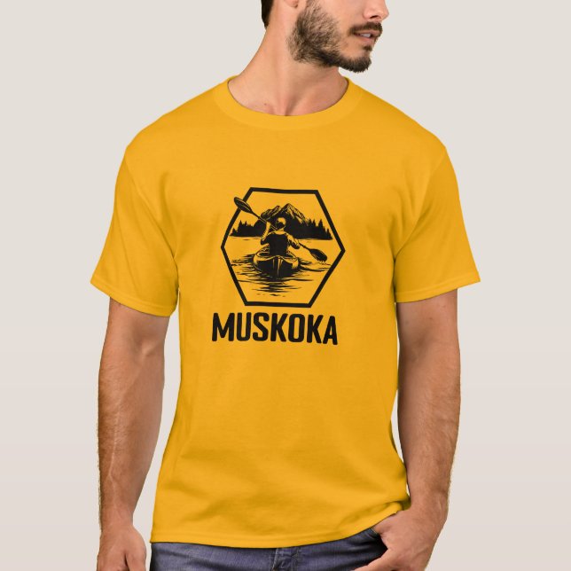 Camiseta Muskoka Ontario Kayaker - Camisa-T básica masculin (Frente)