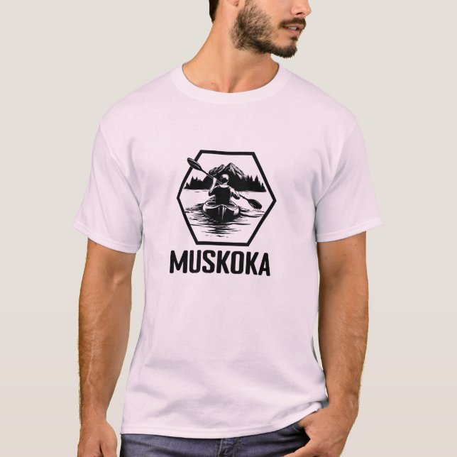 Camiseta Muskoka Ontario Kayaker - Camisa-T básica masculin (Frente)