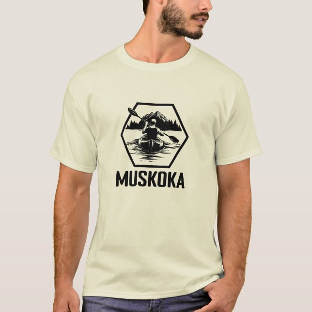 Camiseta Muskoka Ontario Kayaker - Camisa-T básica masculin (Frente)