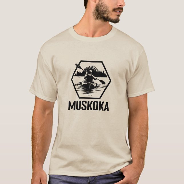 Camiseta Muskoka Ontario Kayaker - Camisa-T básica masculin (Frente)
