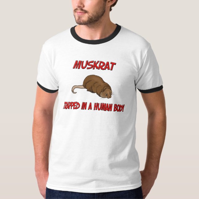 Camiseta Muskrat prendido em um corpo humano (Frente)