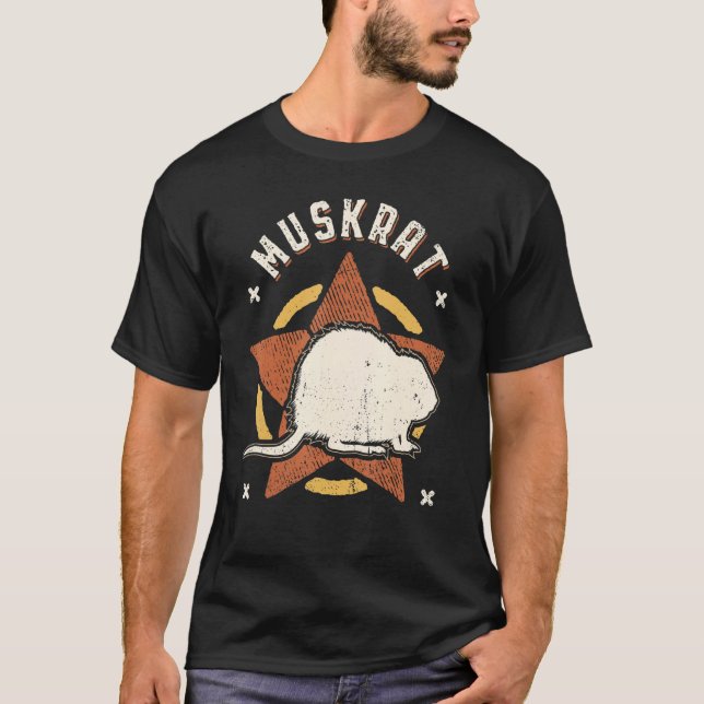 Camiseta Muskrat Vintage Retro Classic Animal (Frente)