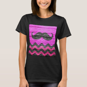 Camiseta Mustache Chevron Modern Wood