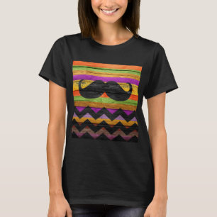 Camiseta Mustache Chevron Modern Wood #4