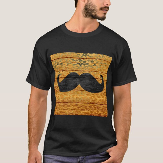 Camiseta Mustache Leopard Vintage #3 (Frente)