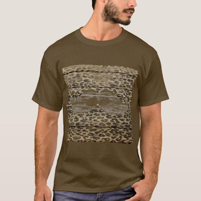 Camiseta Mustache Leopard Vintage #5 (Frente)