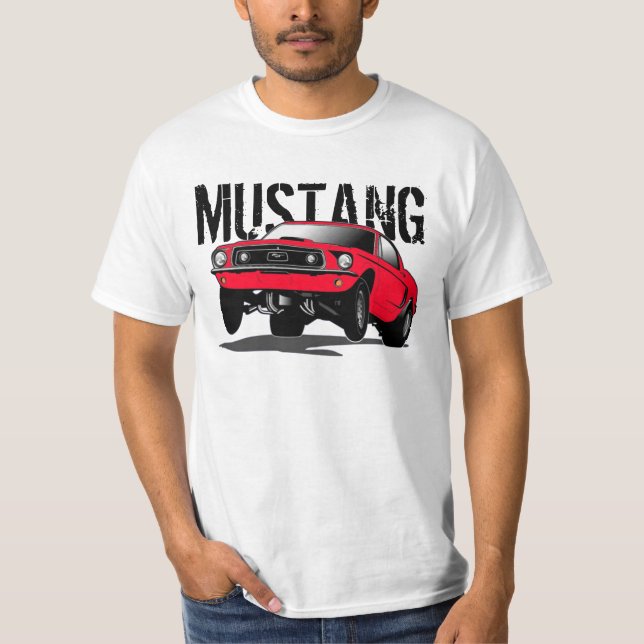 Camiseta Mustang Black Red T Shirt (Frente)