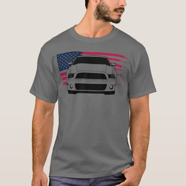 Camiseta Mustang Musclecar Generation 5 w Flag boy (Frente)