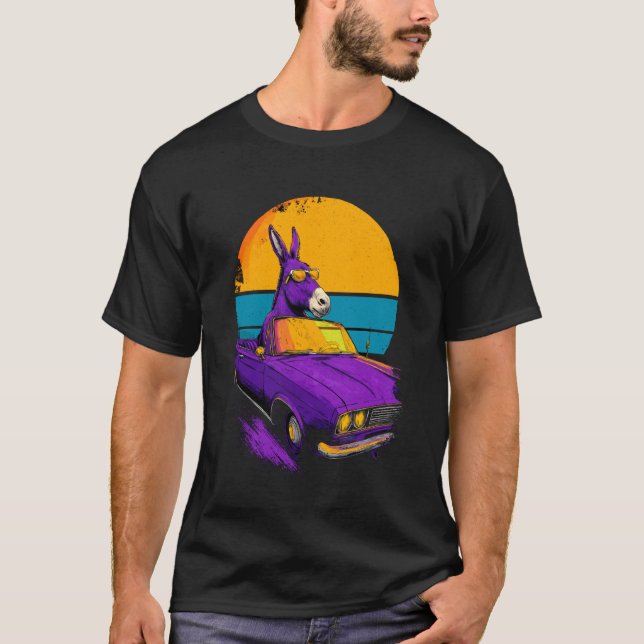 Camiseta Mustang Retro de Montar Burro (Frente)