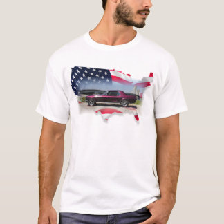 Camiseta Mustang sobre Flag.png americano