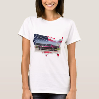 Camiseta Mustang sobre Flag.png americano