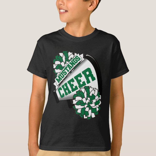 Camiseta Mustangs Cheer Ck Espírito de Animação Escolar G  (Frente)