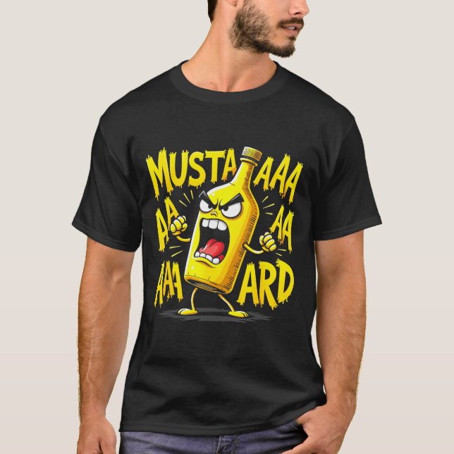 Camiseta Mustard Bottle Scream Funny Condiment Rap Humor  (Frente)