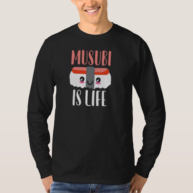 Camiseta Musubi é asiático asiático japonês e spam de sushi (Frente)