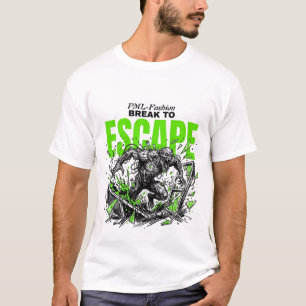 Camiseta Mutante FUGITIVO Gráfico de Terror Ficção Científ