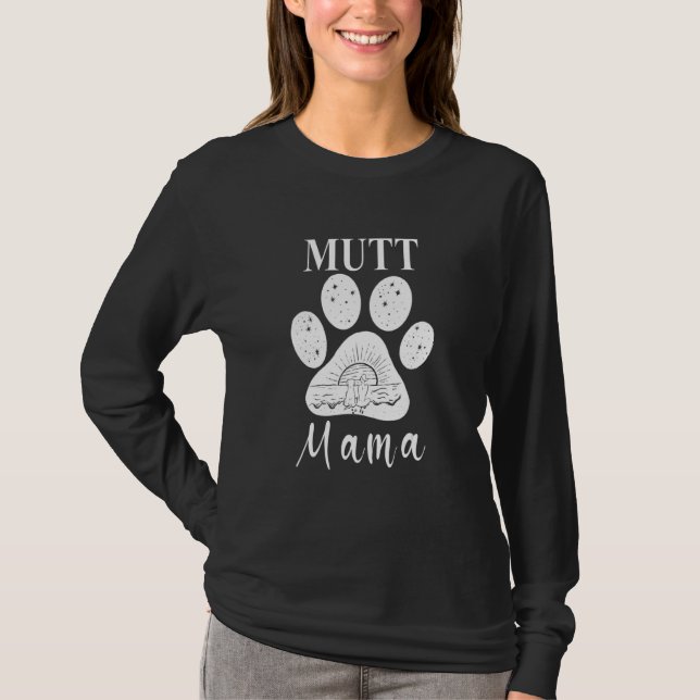 Camiseta Mutt Mama Dog Paw Mãe (Frente)
