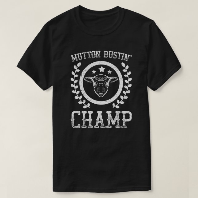Camiseta Mutton Bustin Champ Rodeo (Frente do Design)