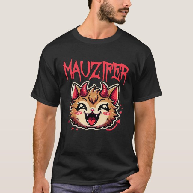 Camiseta Muzifer Cat Kitten Lucifer Devil Little Devil Luci (Frente)